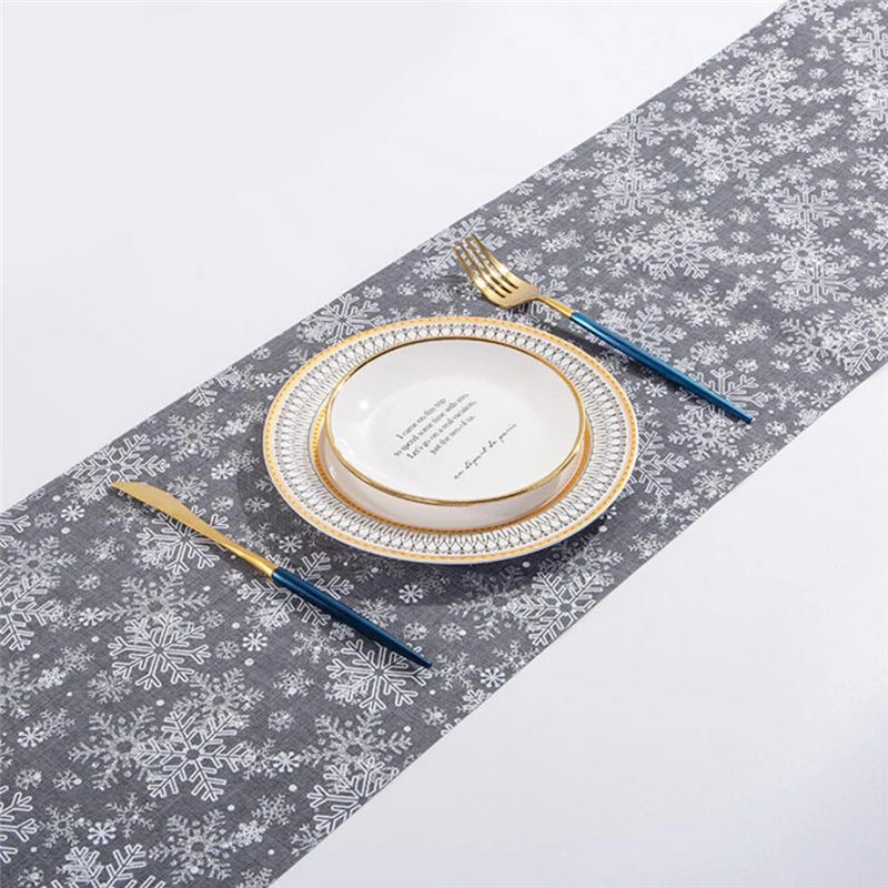

Birthday Themed Snowflakes Decor Home Runner Party Table Table Christmas Decor Snowflake White Embroidered Decoration Christmas
