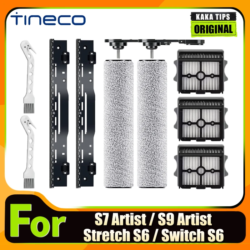 Фото Для Tineco Floor One Switch S6 \ Stretch S6 \ S7 Artist Pro \ S9 Artist Steam Parts Расходные роликовые щетки Аксессуары для фильтров HEPA №1