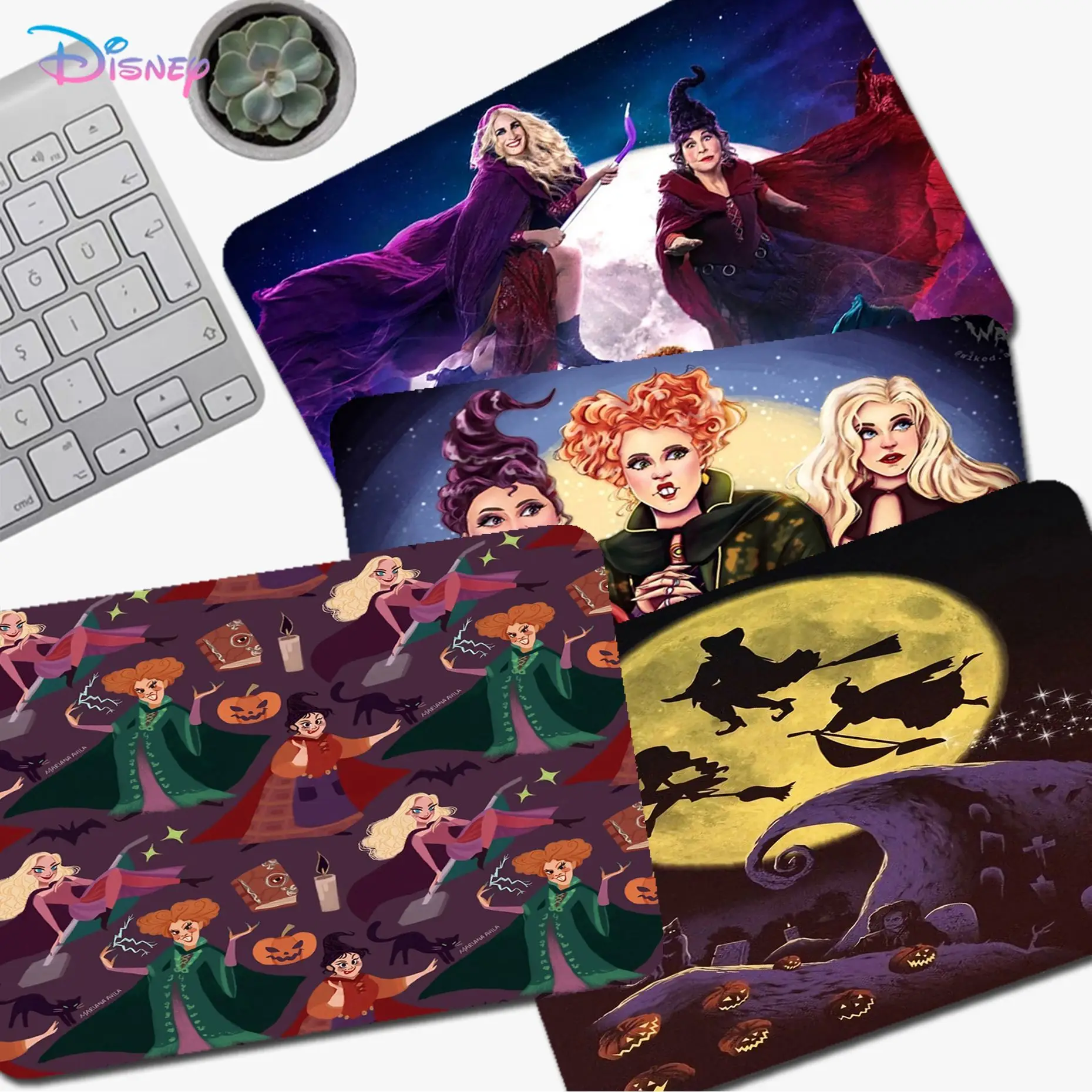 

Disney Hocus Pocus Mousepad Animation Office Computer Desk Mat Table Keyboard Big Mouse Pad Laptop Cushion Non-slip Desktop Mat