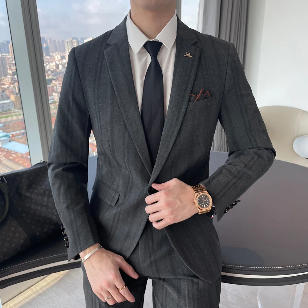 

(Jacket+Pants) new high-quality business suit jacket for men/two-piece suit for men's slim casual suit/ suits for men burgundy