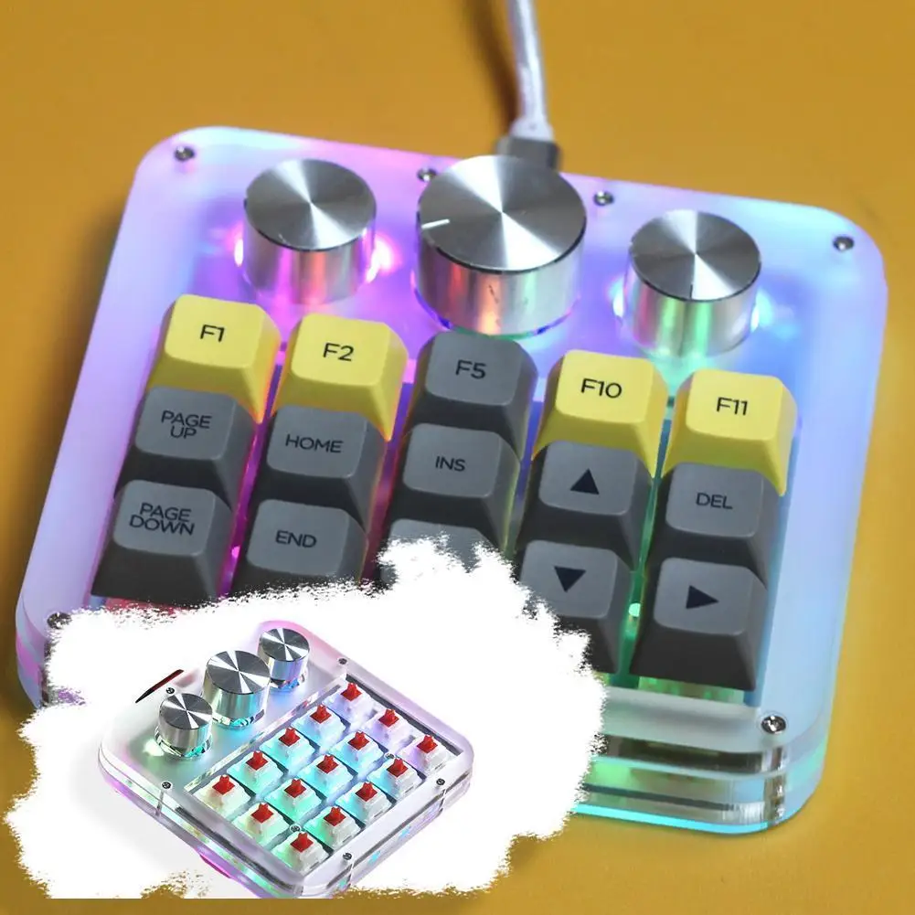 Ручка клавиатуры для макросъемки 15Key + 3 ручка/2 клавиши механическая клавиатура Hot