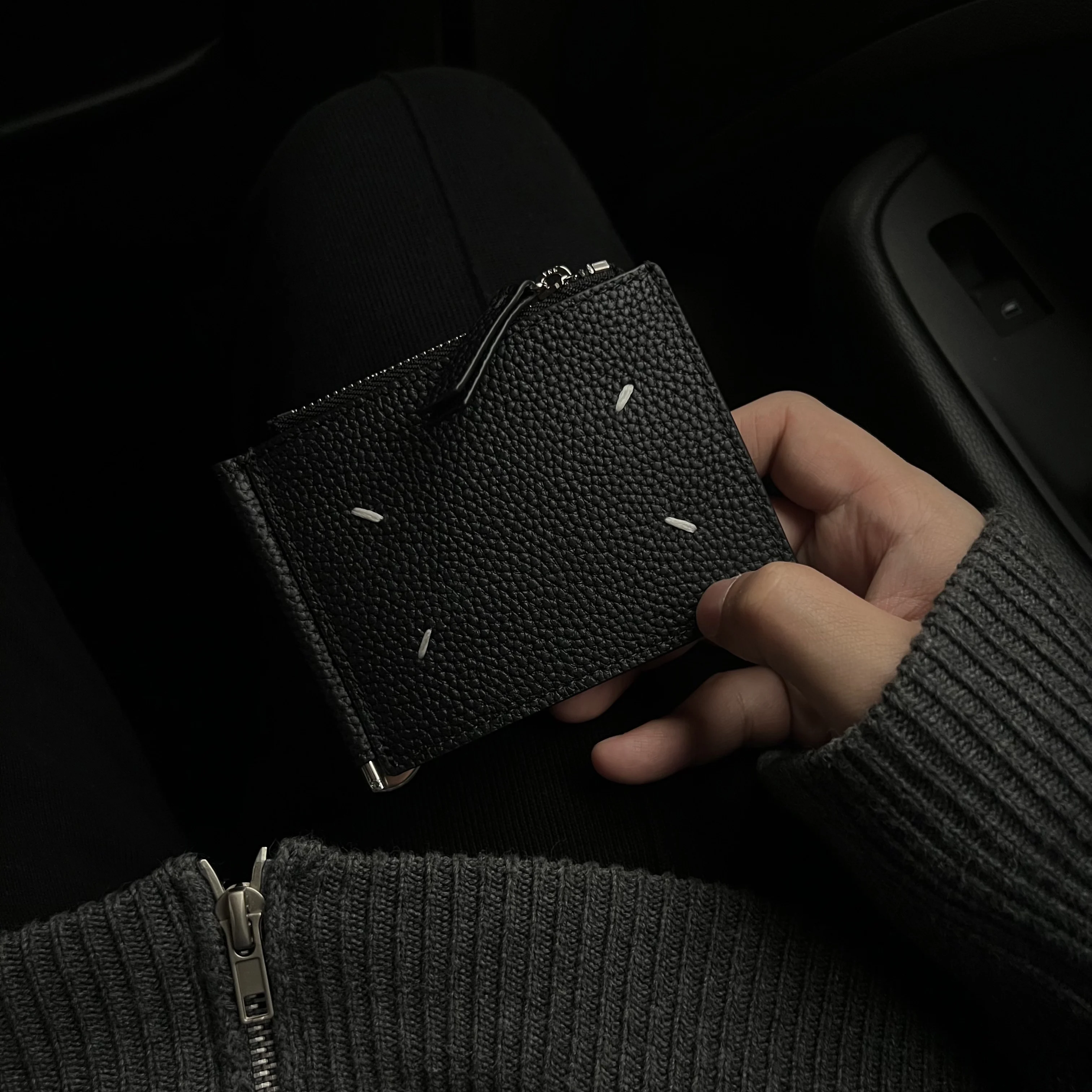 

Designer's top layer cowhide wallet for men and women's simple change card bag