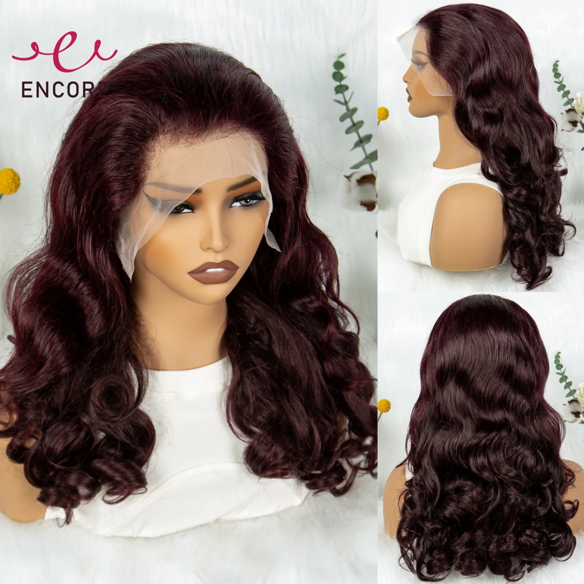 Бразильские человеческие волосы с объемной волной 20 дюймов парики бордового