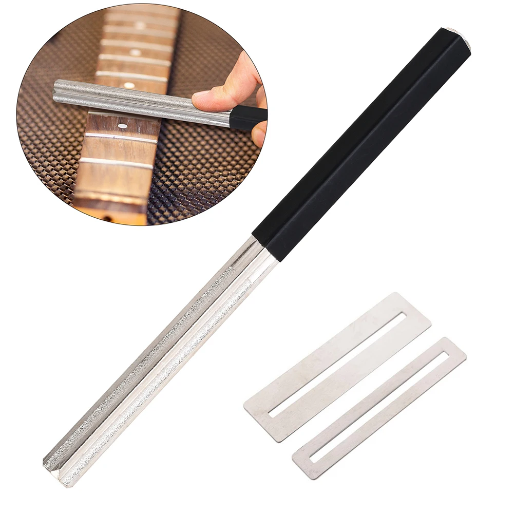 

Guitar Fret Crowning File Tool Dressing File with 2pcs Protective Film Stringed Instruments Grinding Fretboard Protectors