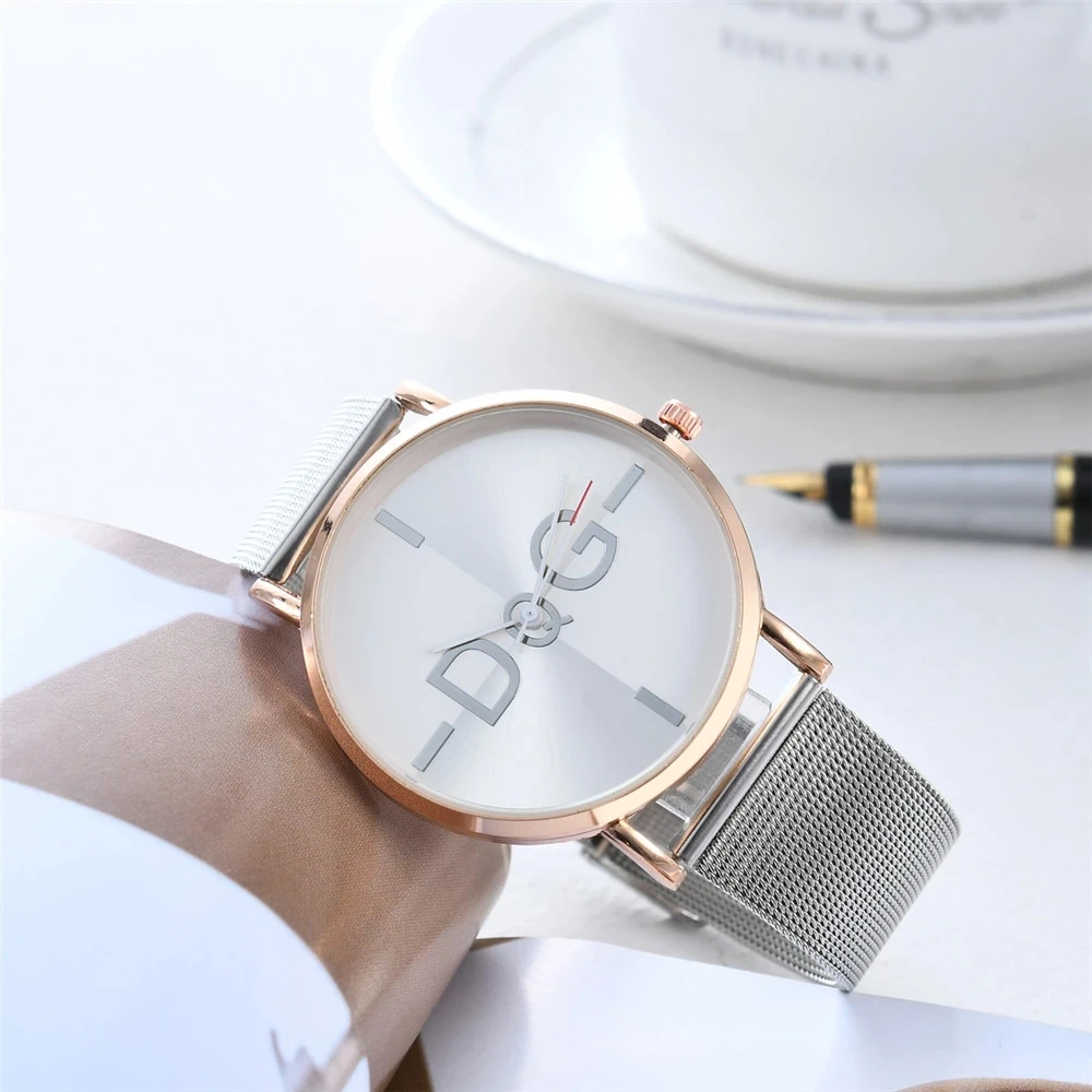DQG Brand Women Watches Relogio Luxury Women Quartz Watches Fashion Ladies Stainless Steel Rose Gold Mesh Watch Reloj Mujer