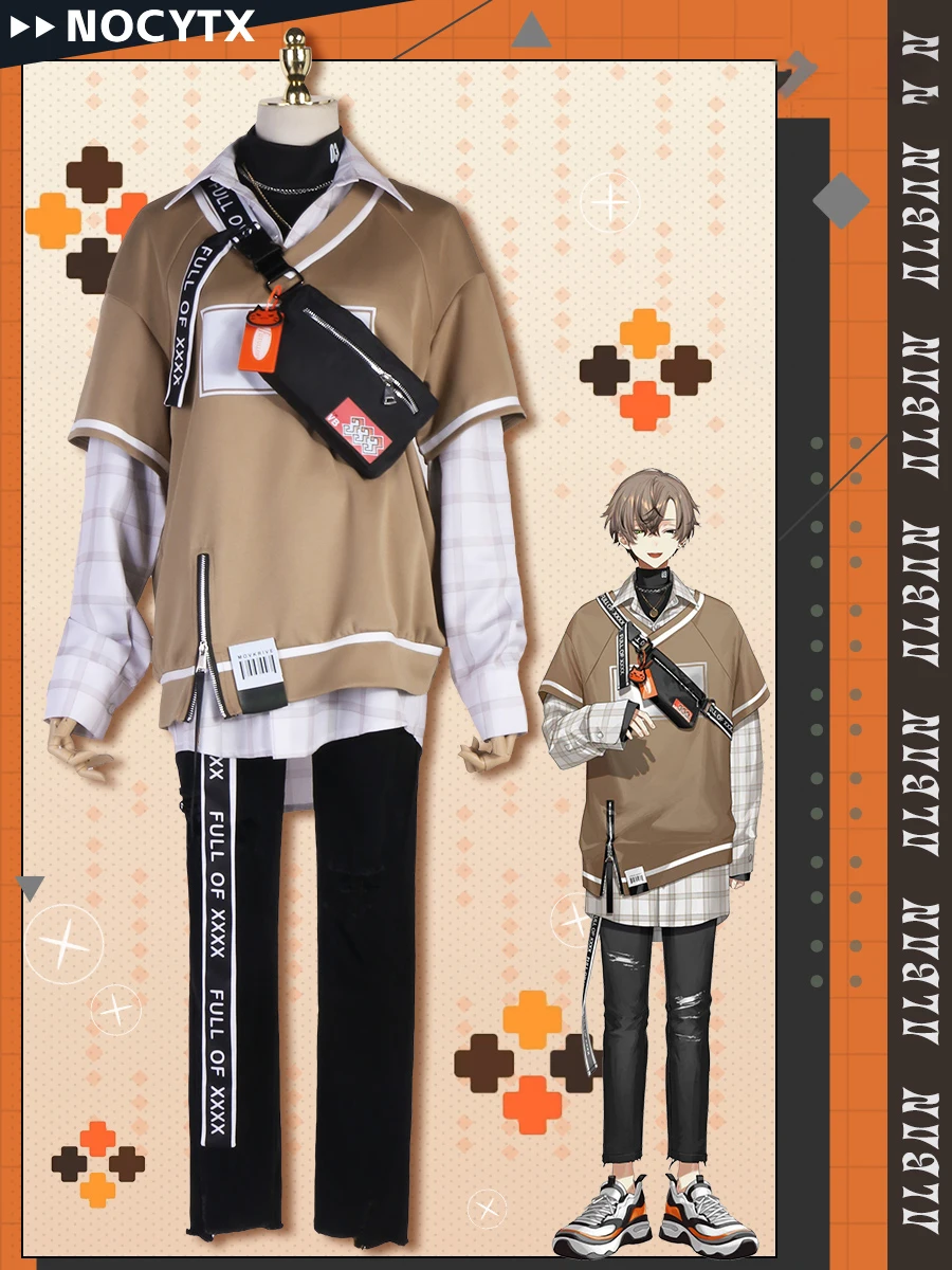 

Customisation！Cos Vtuber Noctyx New Clothes Alban Knox Cosplay Hoodie，Apron，Shirt Version Anime Game Costume Set