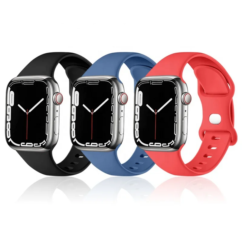 

For Soft Silicone Sport Band for Apple Watch, Silicone Replacement Strap Band for Apple Watch 7 SE 6 5 4