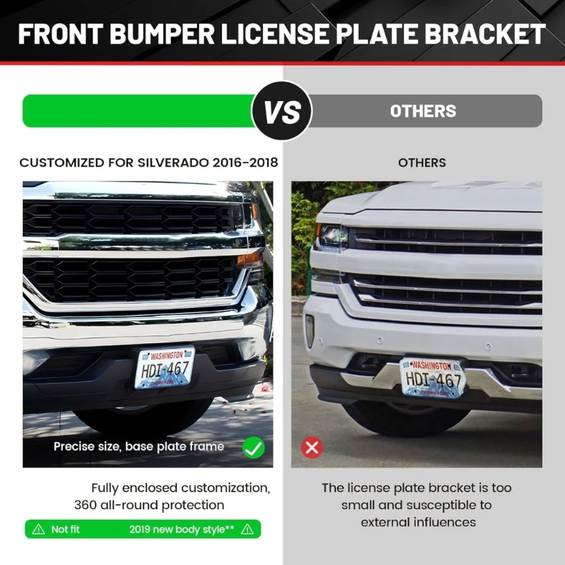 Держатель кронштейна рамки номерного знака переднего бампера заменяет 23354526