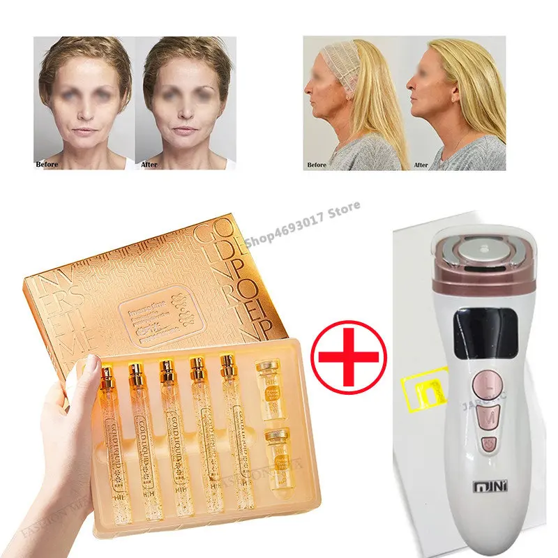 Thread Carve Machine Anti Aging Hyaluronic Acid 24K Gold Active Collagen Facial Essence Protein No Needle Face Tightening