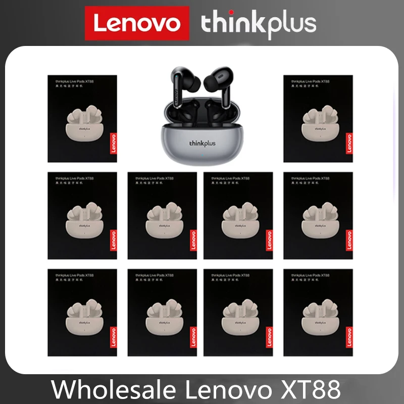 

Original Lenovo Thinkplus XT88 Wholesale 5Pcs 10Pcs Wireless Earphone Bluetooth 5.3 Dual Stereo Noise Reduction Bass Headset