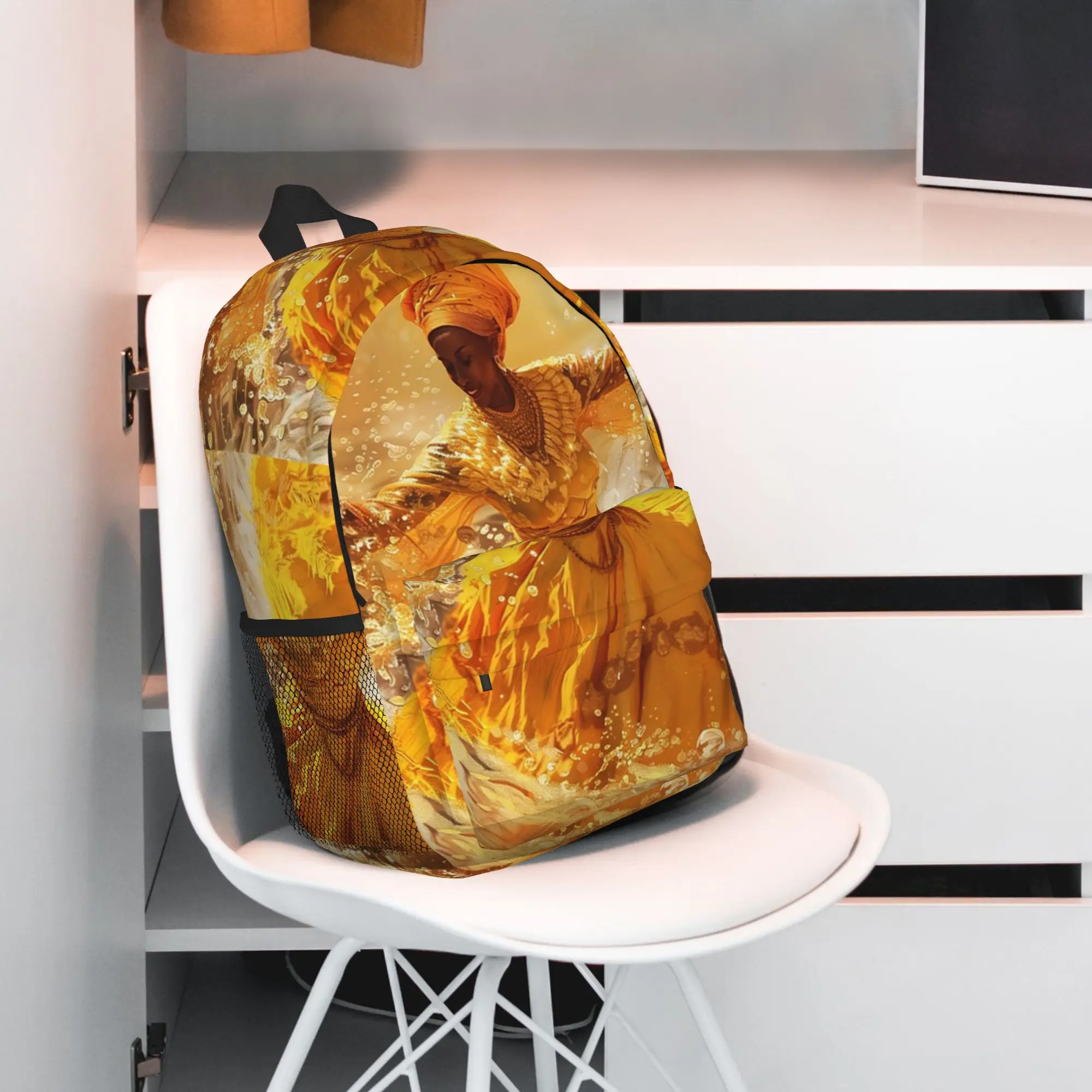 Фото Рюкзак с изображением богини Ошун Йоруба, хит продаж, вместительный рюкзак для мальчиков и девочек, сумка через плечо для мужчин и женщин, школьная сумка №4
