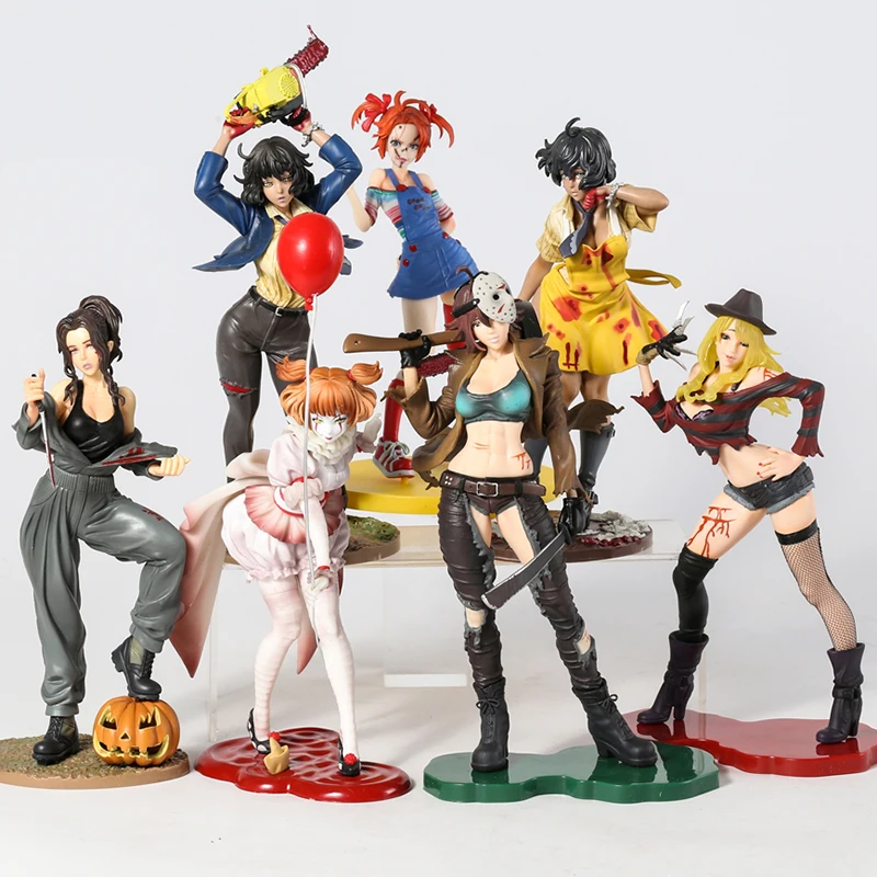 

Horror Bishoujo Statue Halloween Michael Myers Freddy Krueger Jason Voorhees Chucky Pennywise PVC Figure Collectible Model Toy