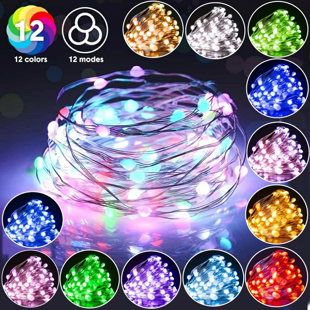 

12Colors LED String Light 10M USB Powered Fairy Lights Garland Lamp Bedroom Party Holiday Lighting Christmas Decoration For Home