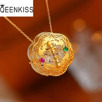 qeenkiss nc5309 fine jewelry wholesale fashion woman bride mother birthday wedding gift vintage sachet bat 24kt gold necklace