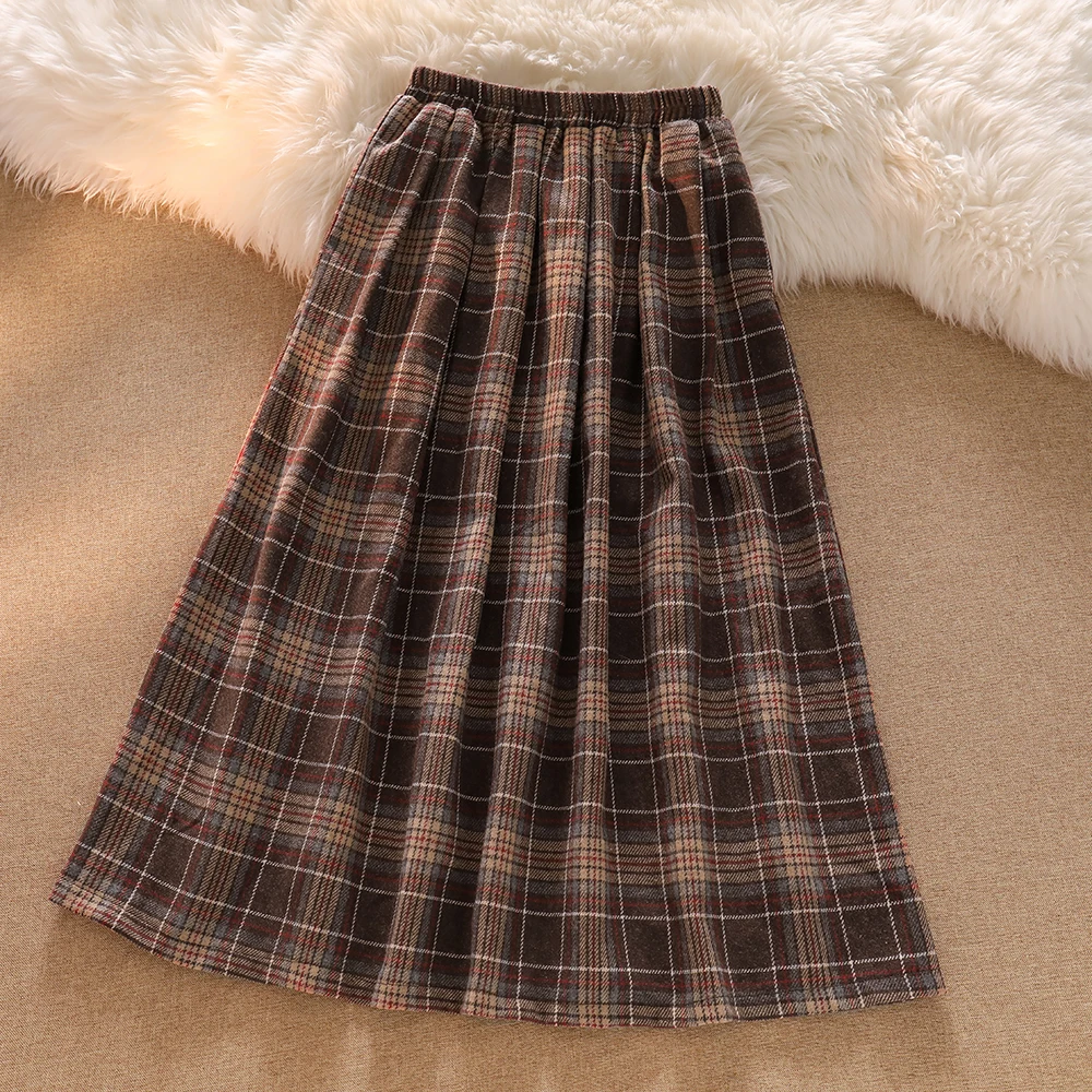 

Korobov 2022 Spring New Women Skirts Vintage Elegant Hit Color Patchwork Faldas Mujer Korean Sweet A-Line Skirt