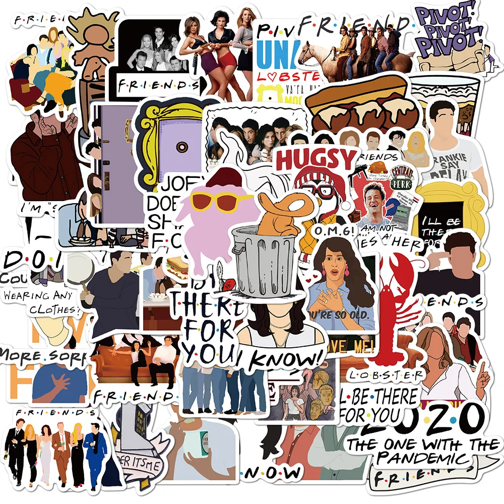 

10/30/50pcs New TV Series Friends Graffiti Stickers Refrigerator Luggage Laptop Suitcase Skateboard Waterproof Stickers