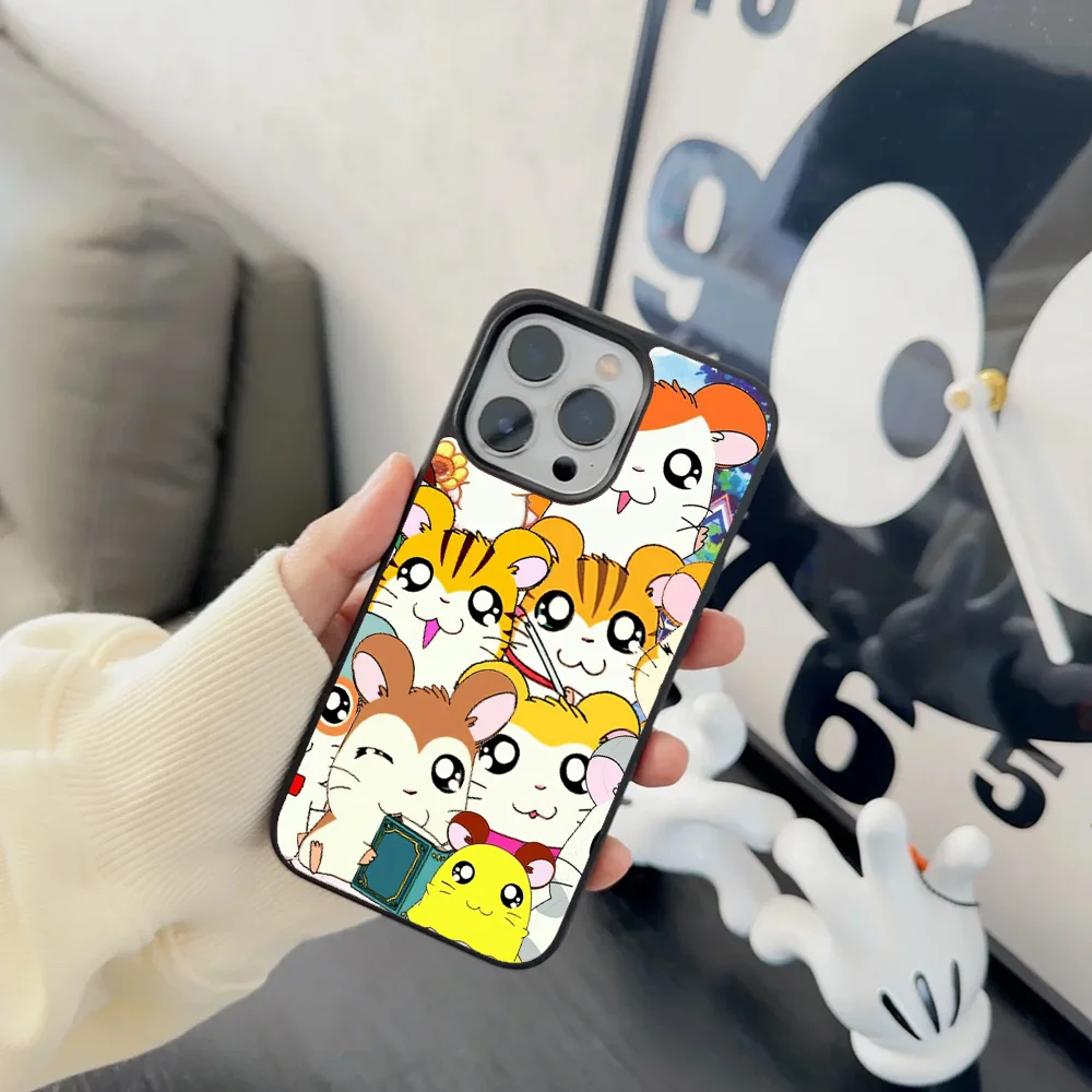 Hamtaro милый чехол для телефона в виде хомяка IPhone 11 12 13 14 15 16 Plus Pro Max зеркальный