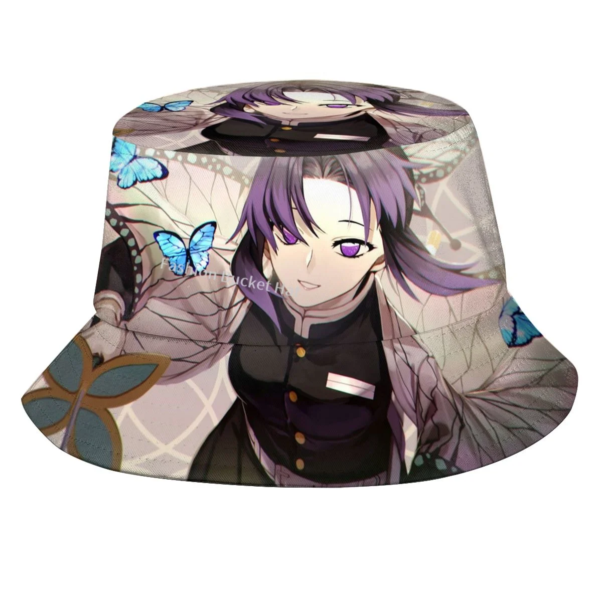 

Shinobu Demon Slayer Anime Hats for Women Fashion Caps Anime Bucket Hat Unisex Fisherman Cartoon Sun Protection Gorras