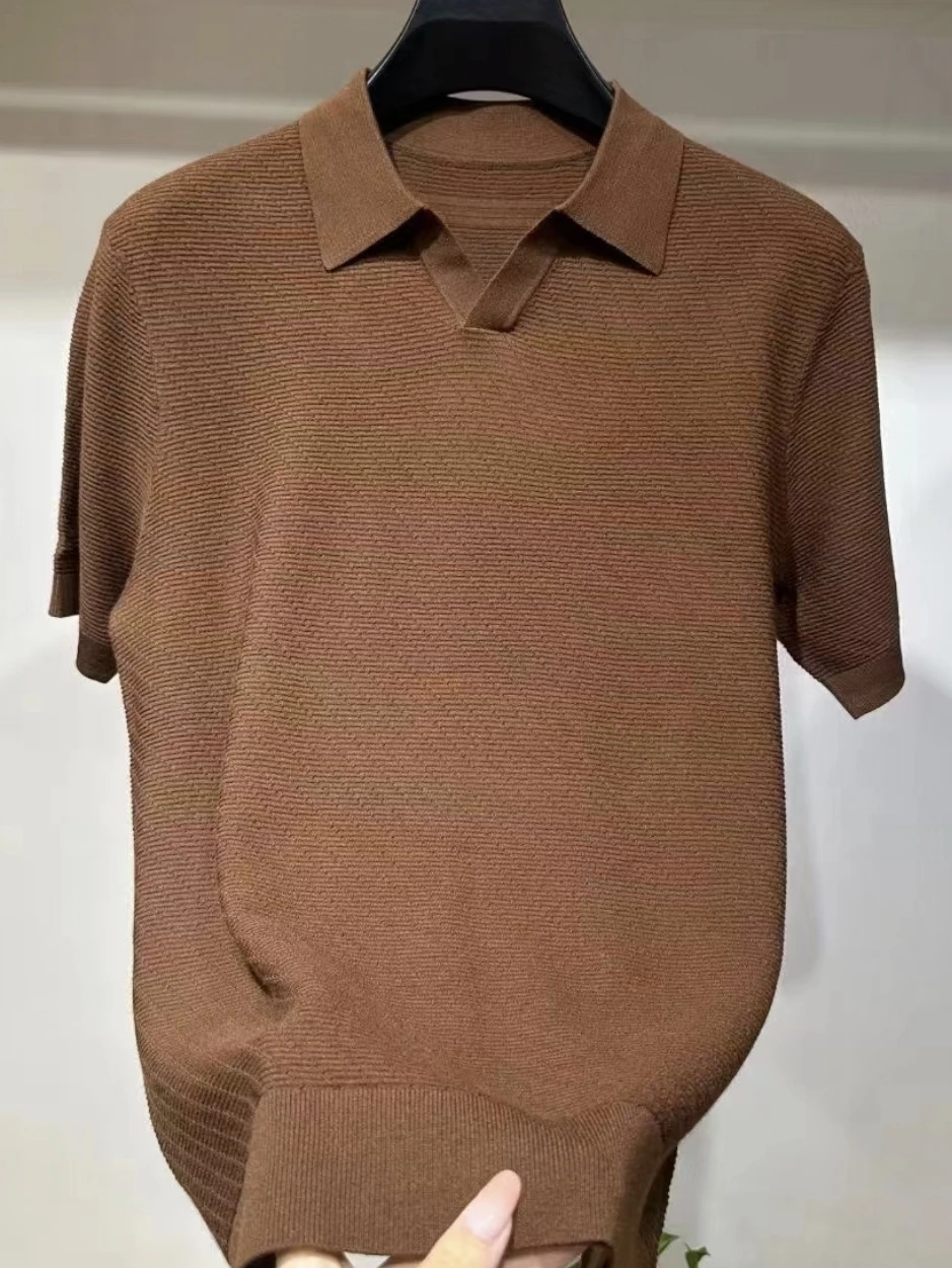 W29 Весна и осень Новые мужские легкие роскошные трикотажные лацканы с короткими