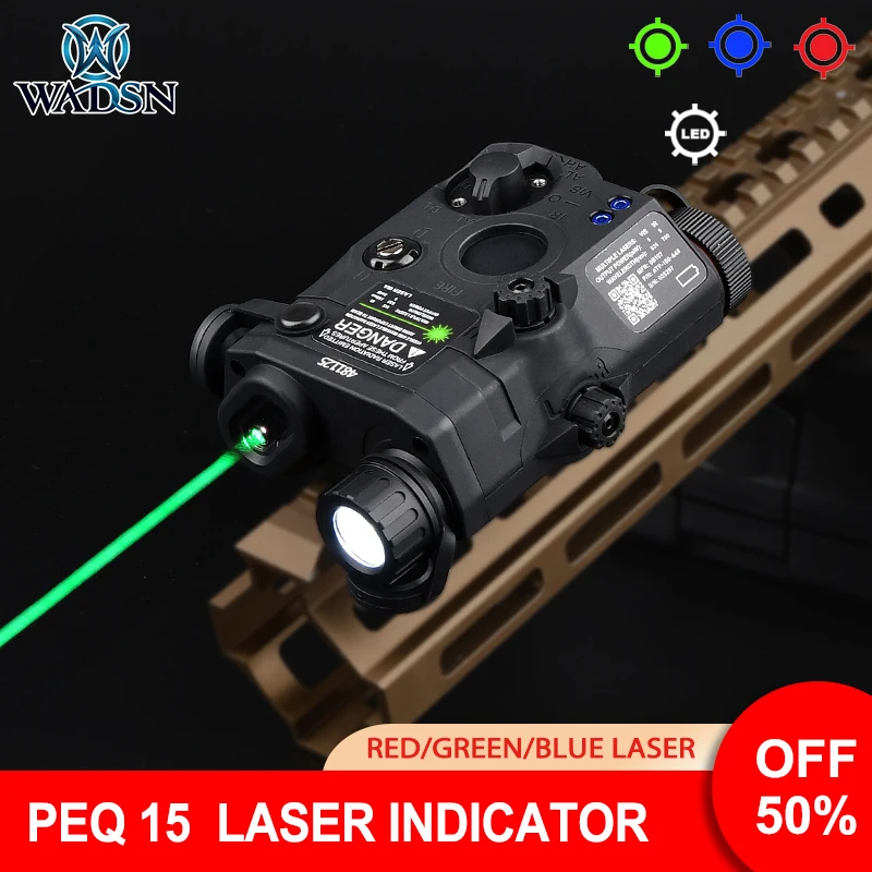 WADSN-mira láser de punto rojo, verde y azul, linterna LED blanca, luz estroboscópica para arma de caza, AR15, Rifle Airsoft, PEQ, sin IR