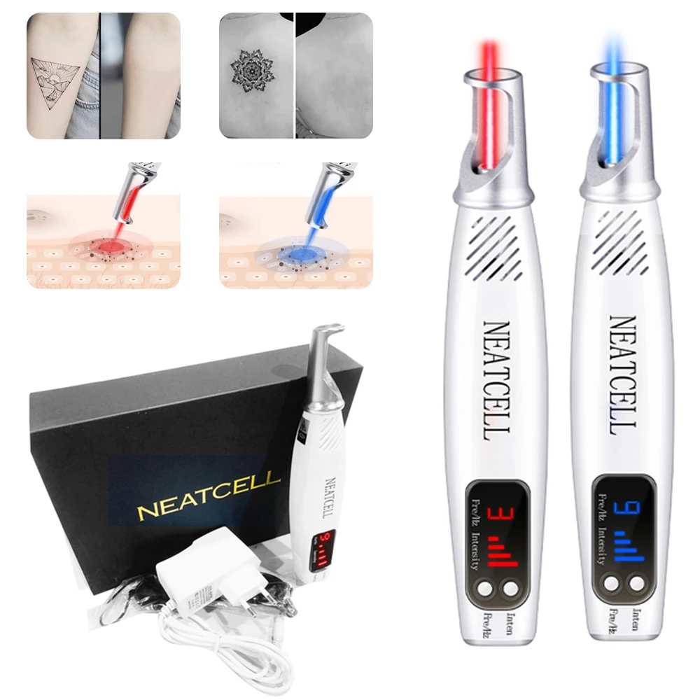 

2023 Picosecond Laser Pointer Removes Dark Spots, Tattoos, Scars, Moles, Freckles, Red/blue Light Effect, Beauty Care Equipment