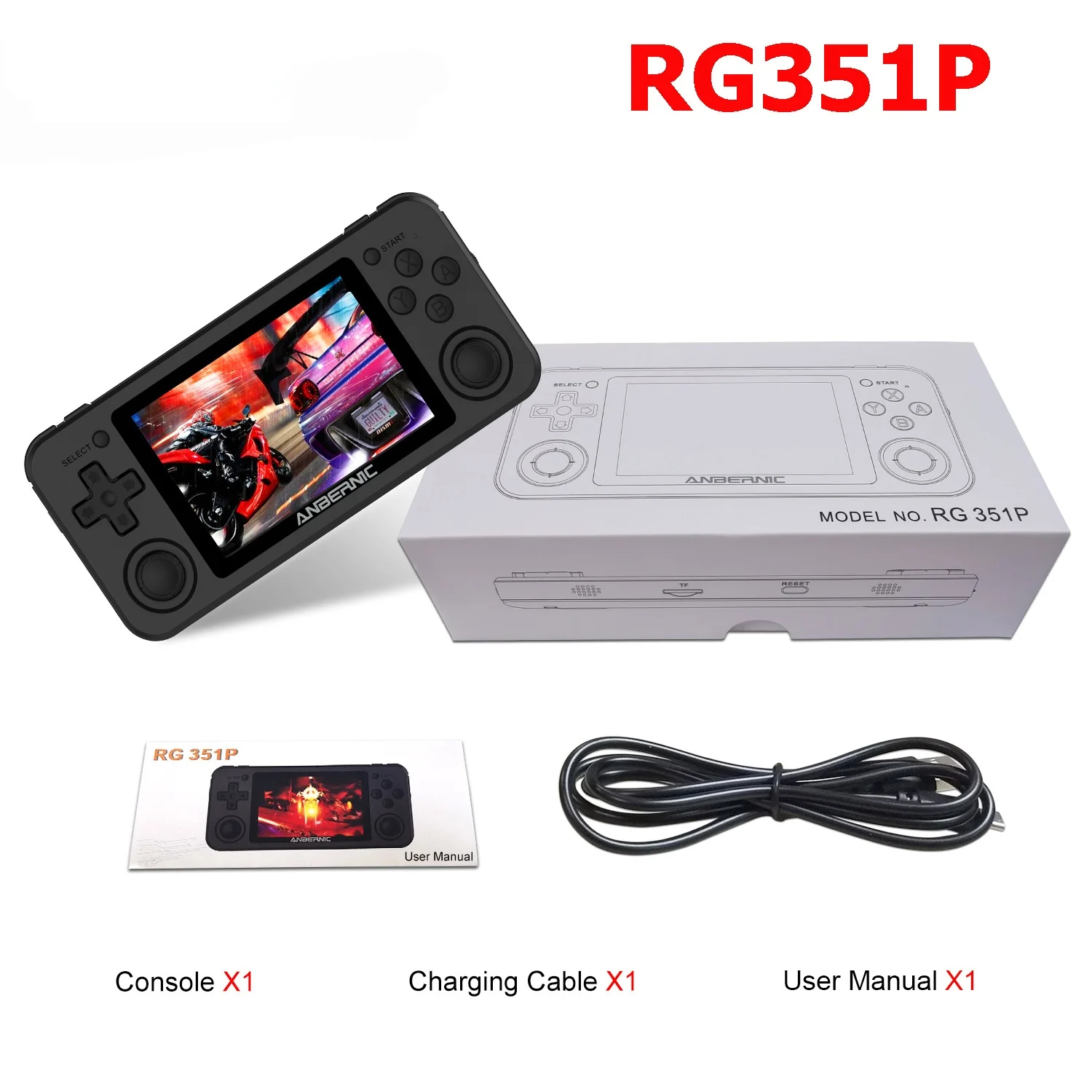 

RG351P Retro Game PS1 RK3326 64G Open Source System 3.5 Inch IPS Screen Portable Handheld Game Console