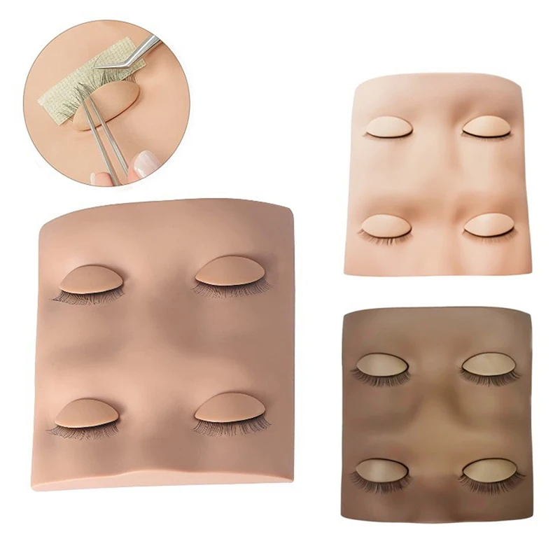 

2 Pairs Makeup Practice Face Removable Eyelids Exercises Eyelash Flat Eyelash Mannequin Eyelid for Lash Practice Exercise