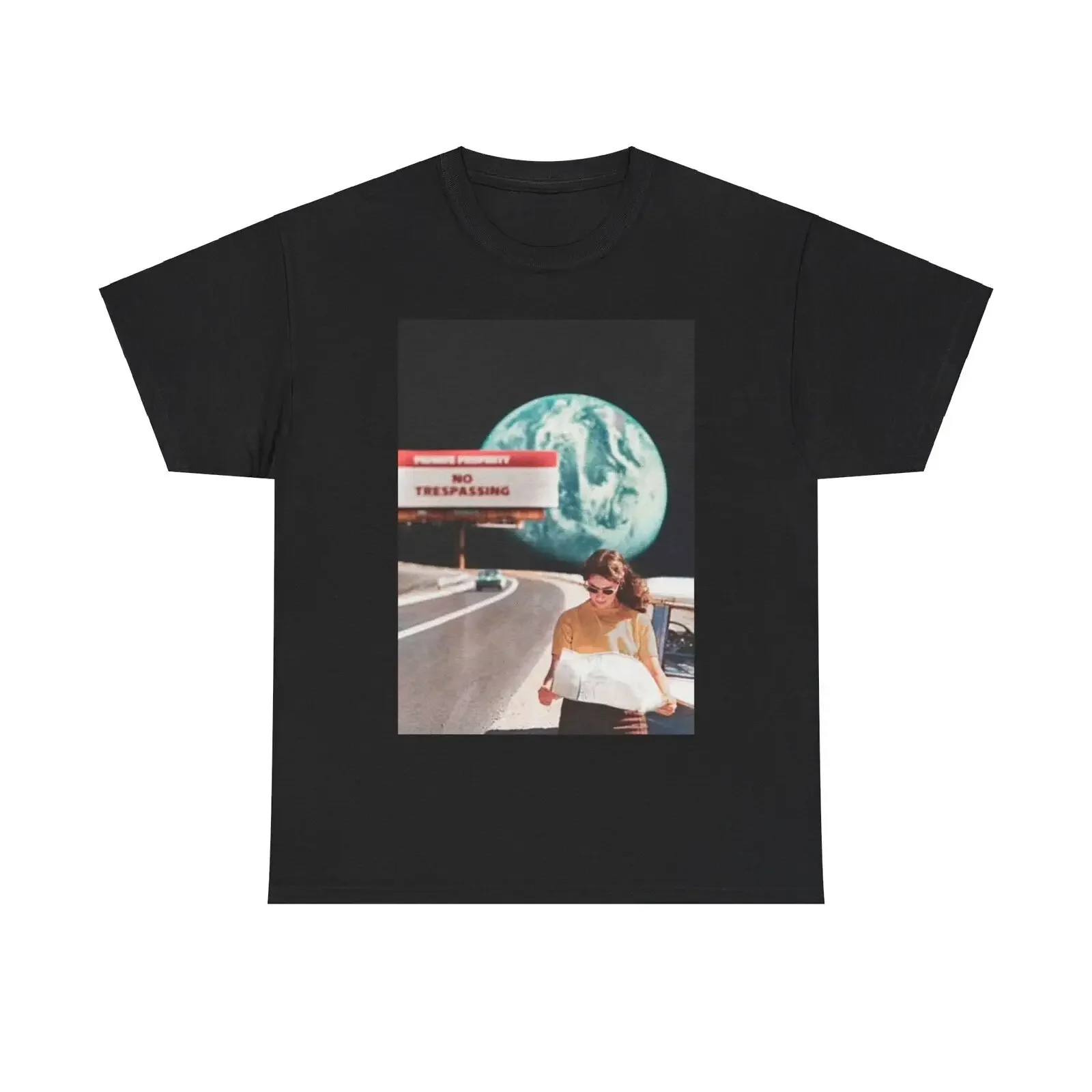 Винтажная футболка унисекс из плотного хлопка с изображением космической