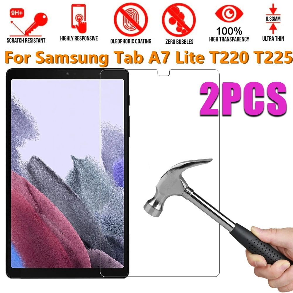 

2Pcs Tempered Glass for Samsung Galaxy Tab A7 Lite 8.7inch Screen Protector 9H 0.3mm Tablet Protective Film for SM-T220 SM-T225