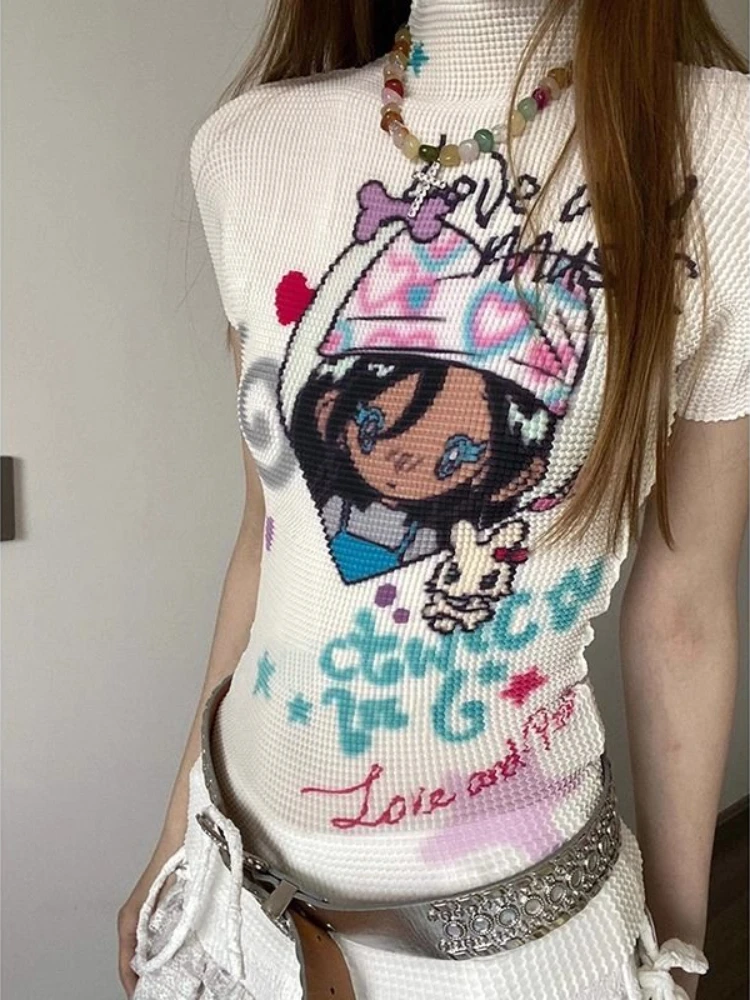 HOUZHOU женские футболки с героями мультфильмов полиэстер