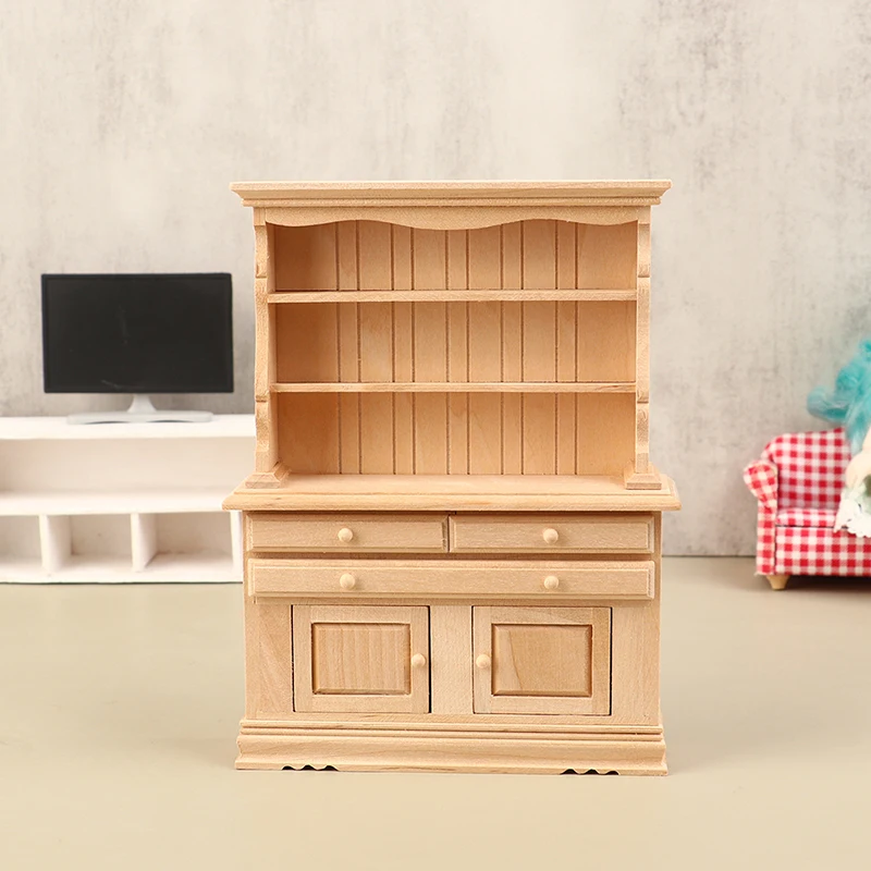

1:12 миниатюрная мебель для кукольного домика, деревянный шкаф-витрина, шкаф для кукольного домика ручной работы, прикроватный столик, модель, аксессуары