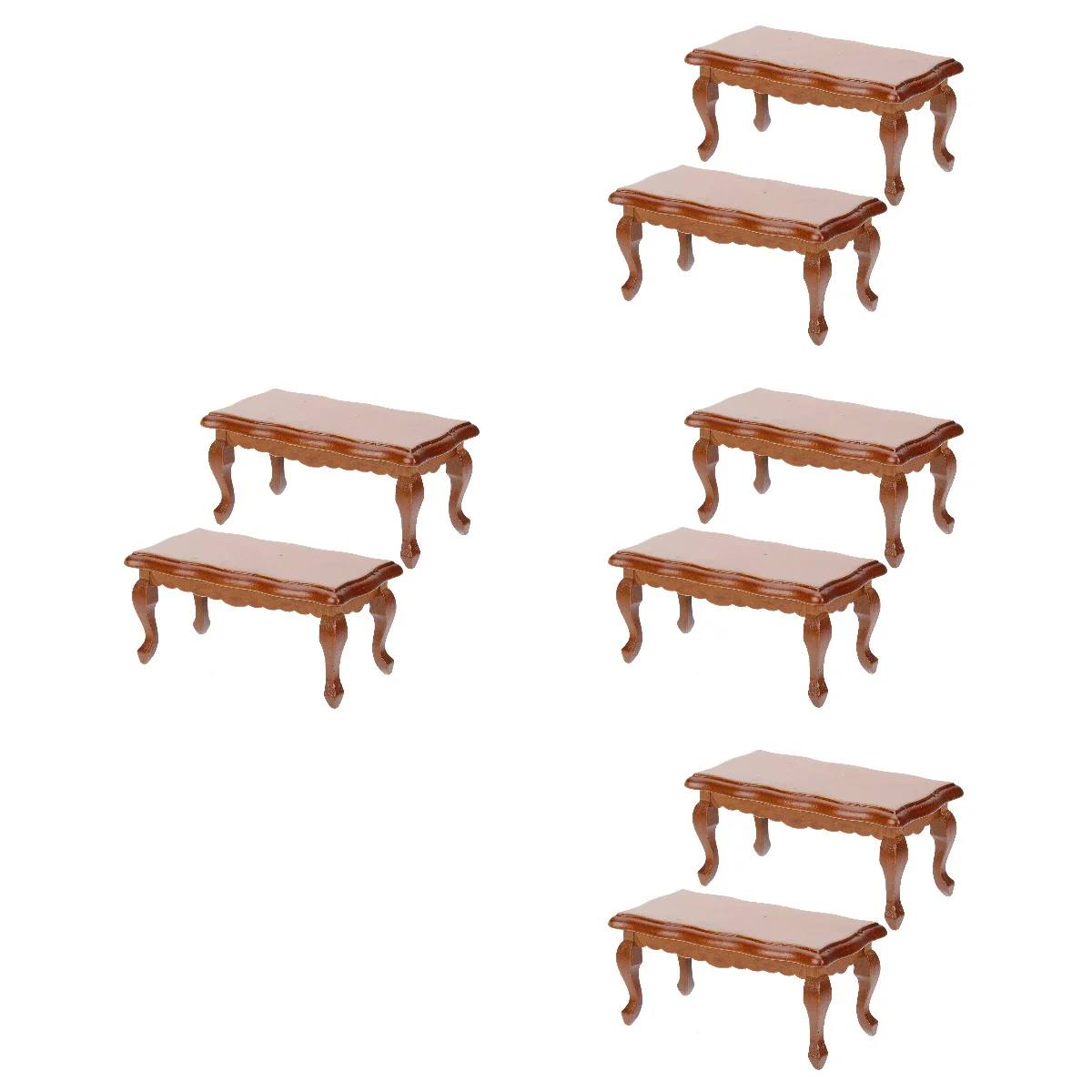 

8 pcs Decorative Delicate Wood Dining Table Model Set Miniature Dining Tables Miniature Furniture Set