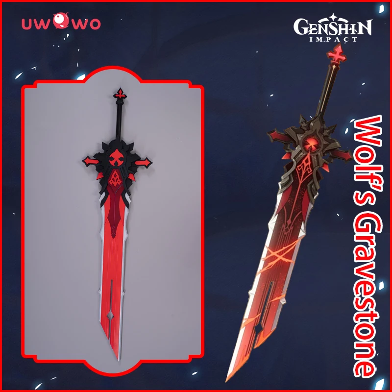 UWOWO Game Genshin Impact Weapons Prop Wolf's Gravestone Cosplay Props Claymores Props