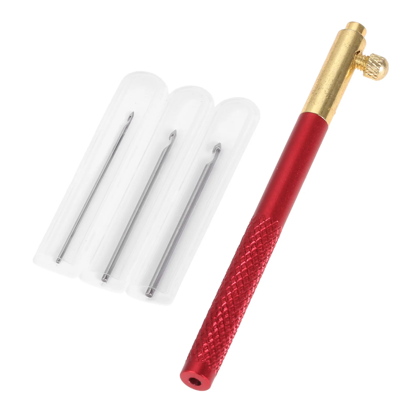 

1Pc Tambour Crochet Embroidery Hook with 3 Needles Stainless Steel French Crochet Embroidery Hoop Tambour Hook Embroidery Needle