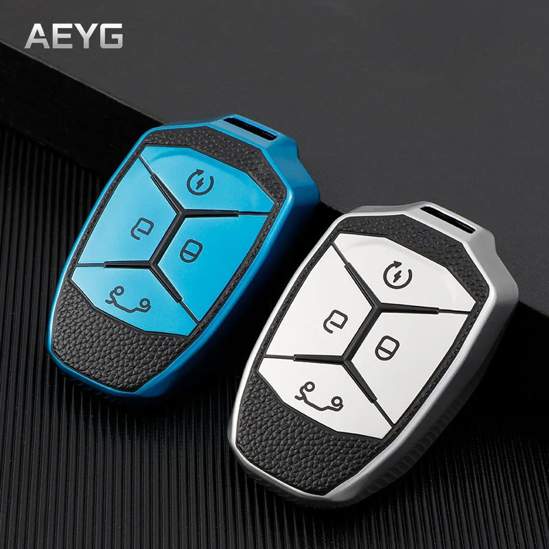 

Leather Style Car Smart Key Case Cover Shell For LYNK&CO 01 02 03 5 2016 2017 2018 2019 Smart Key Holder Protective Accessories