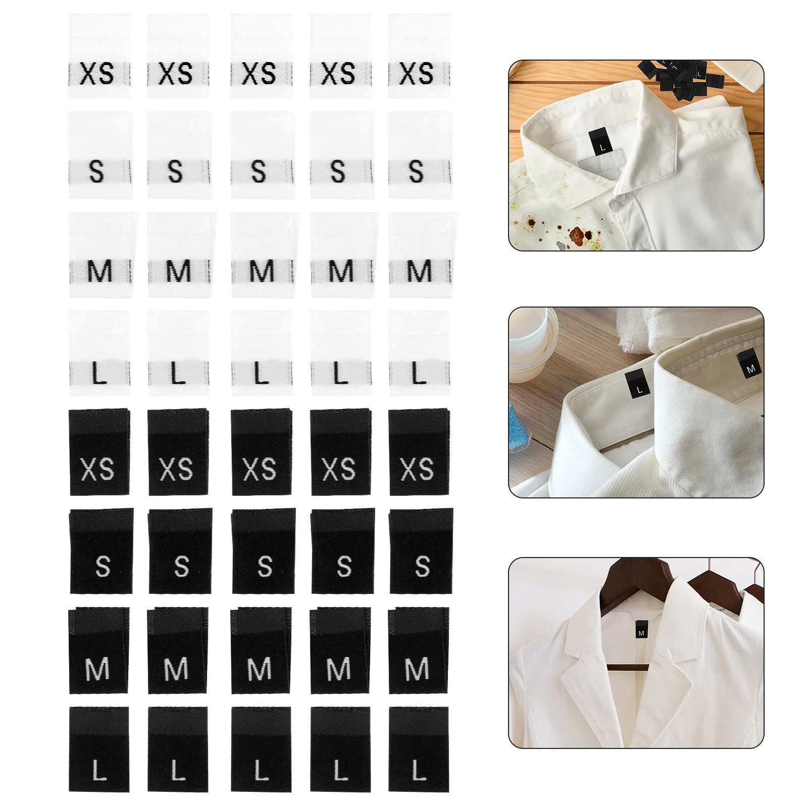 

Clothing Size Labels Fabric DIY Accessories Garments Clothes Custom Name Tags Sizes