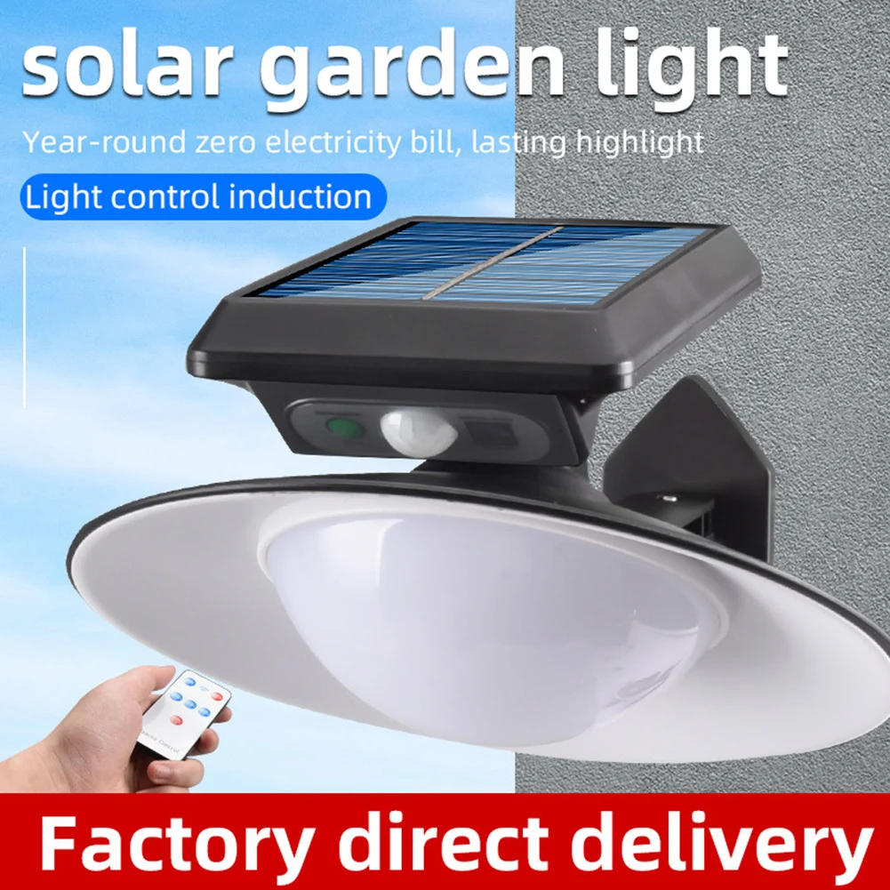 

LED Outdoor Solar Lamp Induction 10W Solar Garden Lights Round Waterproof IP65 Motion Sensor Remote Control for Patio Path Yard