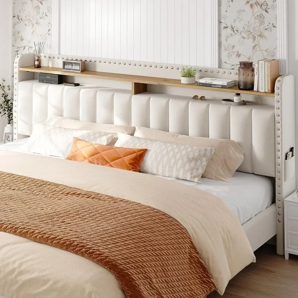 Каркас кровати размера king-size для хранения и изголовье каркас с мягкой обивкой