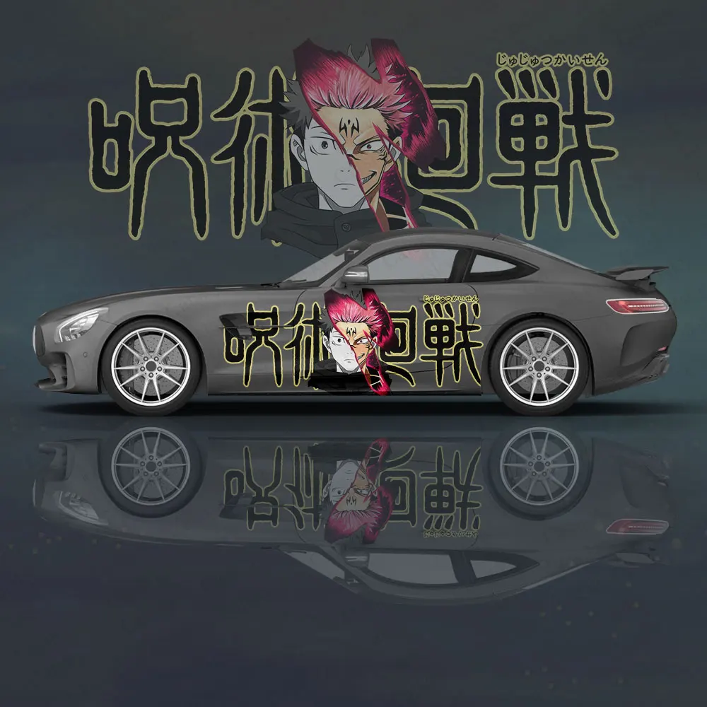 Японское аниме на заказ Yuji Itadori, 2 шт., автомобильная наклейка для универсального большого автомобиля, автомобильная наклейка, Универсальная автомобильная наклейка, автомобильная наклейка, украшение