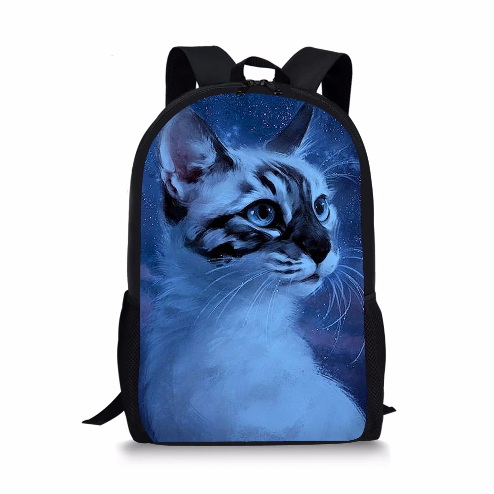 Рюкзак с принтом милого кота для детей, модная школьная сумка на плечо для девочек-подростков, детские дорожные ранцы