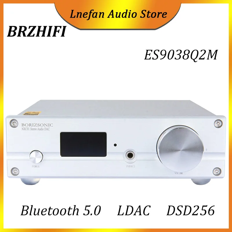 

BRZHIFI ES9038Q2M USB DAC XMOS XU208 PCM384KHZ 32Bit DSD256 HiFi Audio Decoder Bluetooth 5.0 APTX-HD LDAC Decoding Stereo COAX