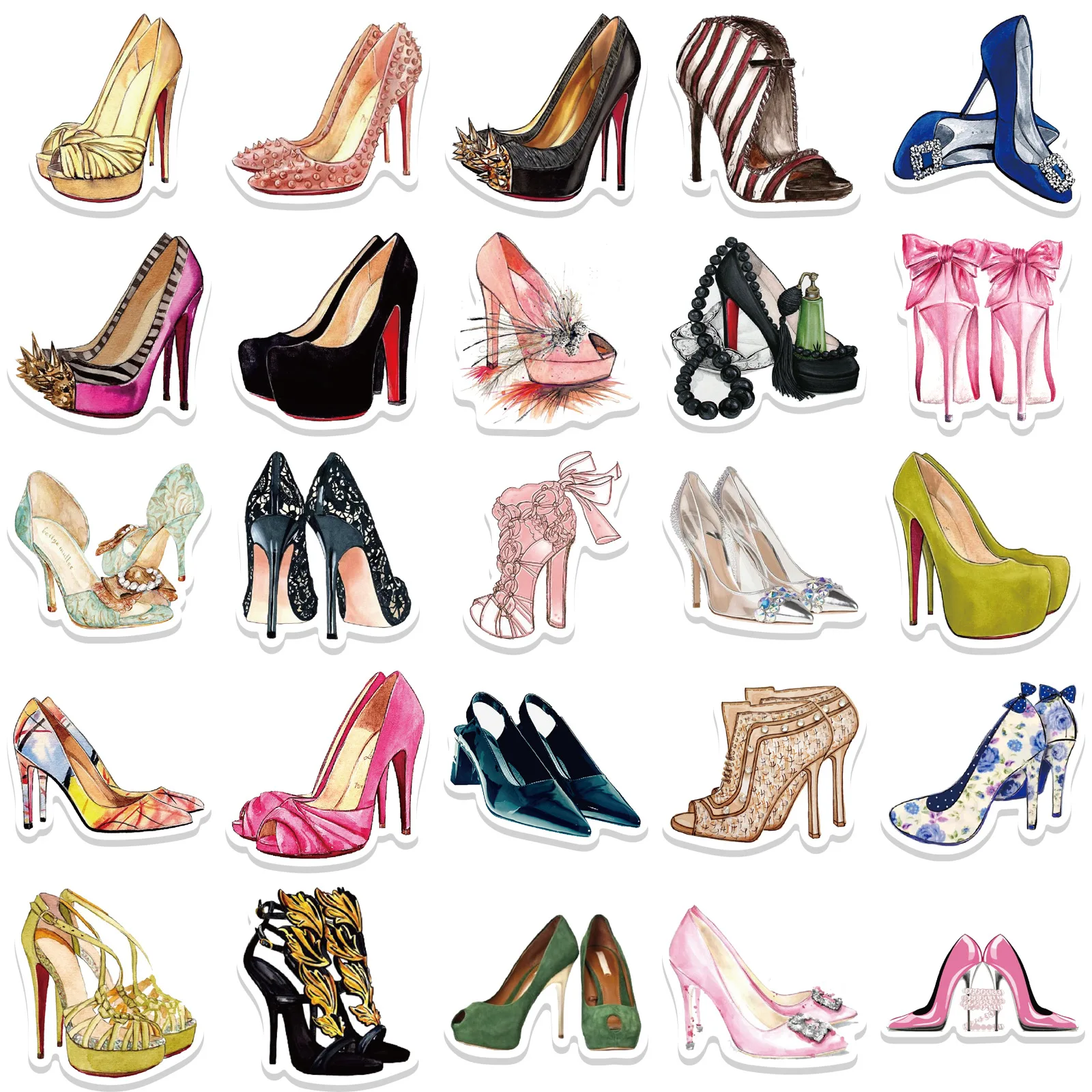 50 шт. стикеры в стиле граффити на высоких каблуках |