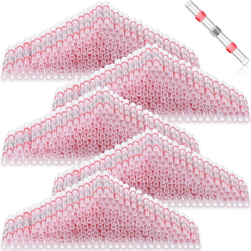 

500 Pieces 22-18 AWG Red Solder Seal Wire Connectors Solder Heat Shrink Waterproof Wire Connectors Electrical Terminals