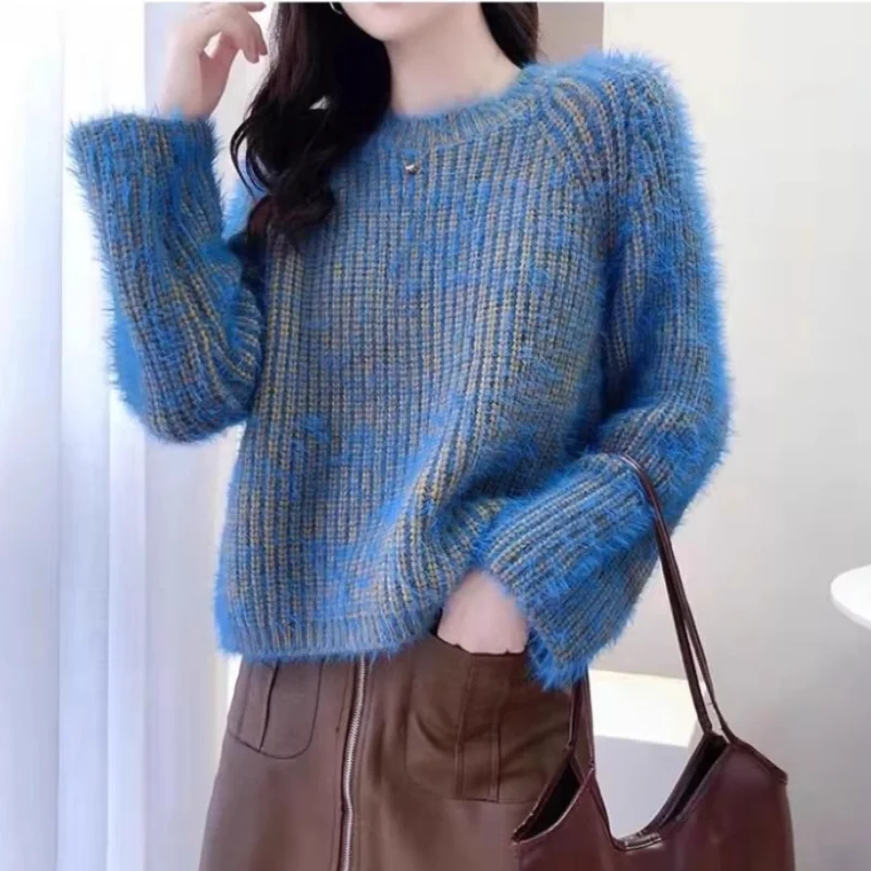 Норковый бархатный пуловер свитер женская верхняя одежда новая осенне-зимняя