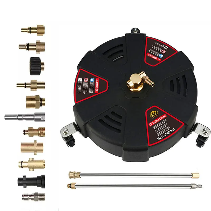 

13 Inch Pressure Washer Surface Cleaner Attachment with 2 Power Washer Extension Wands, 2500 PSI