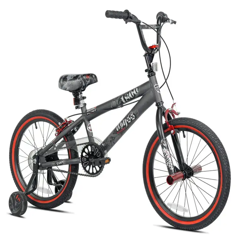 

18 In. Abyss Boy's Freestyle BMX Bike, Charcoal Gray For Age 4-10 Boys and Girls Before School Gift