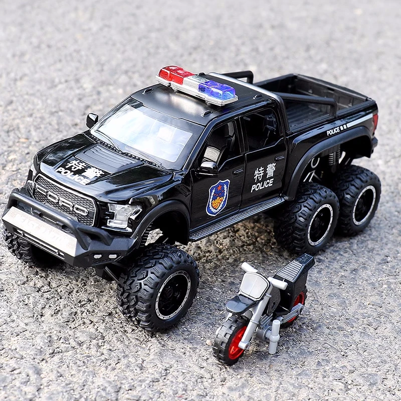 

Модель автомобиля Ford Raptor F150 из сплава, модель игрушечного внедорожника из литого металла, Коллекционная модель автомобиля, подарок для детей, 1/28