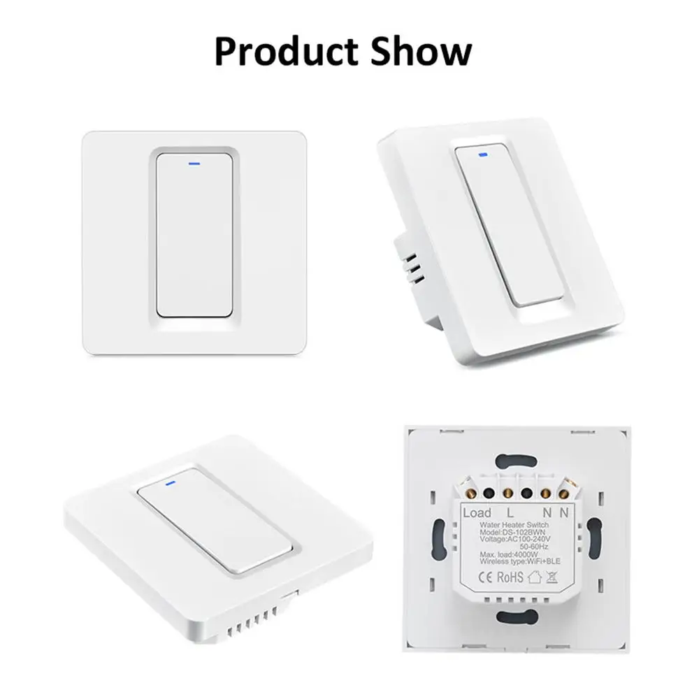 

Boiler Smart Switch Water Heater Switches Voice Remote Control Touch Panel Timer Outdoor Work Alexa Google Home 100-240V 50/60hz