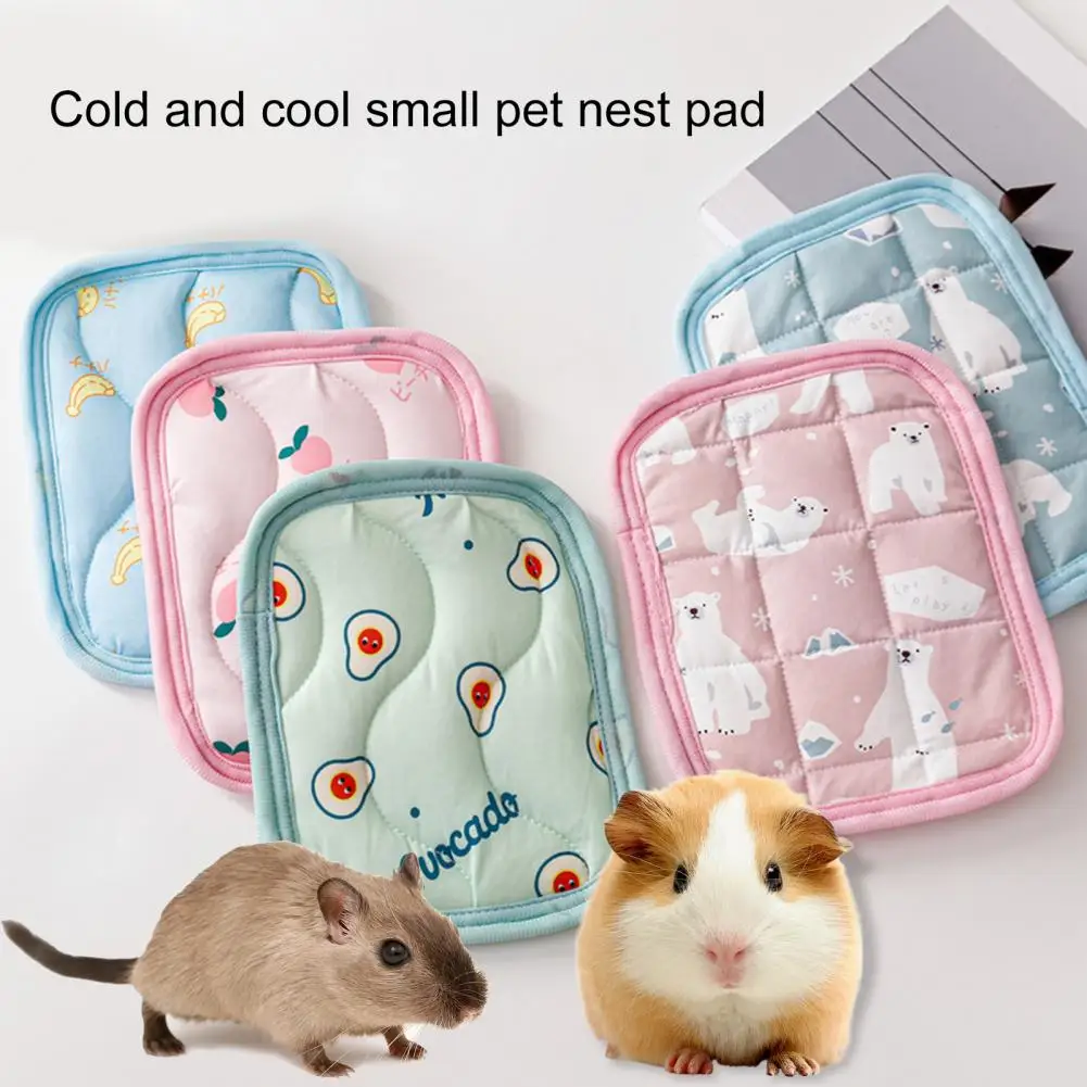 

Hamster Pad Non-slip Bottom Animal Breathable Cushion Cartoon Pattern Cooling Ice Cloth Hamster Sleeping Mat House Pet Supplies