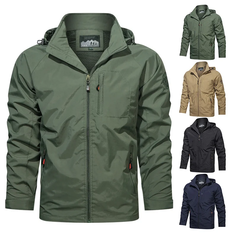 

Men Outdoor Waterproof Jacket Plus Size Windbreaker Rain Coat Breathable Fishing Camping Tactical Jackets Male Clothing